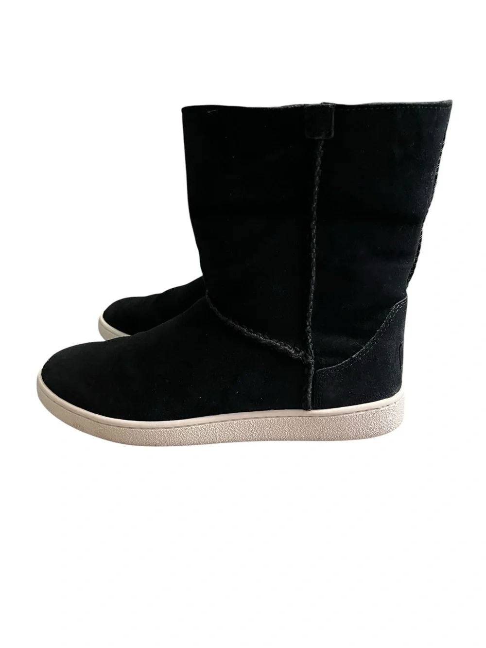 UGG Mika Classic Sneaker Boot Black Shearling Fold Over Womens‎ Size 8 W/ Box